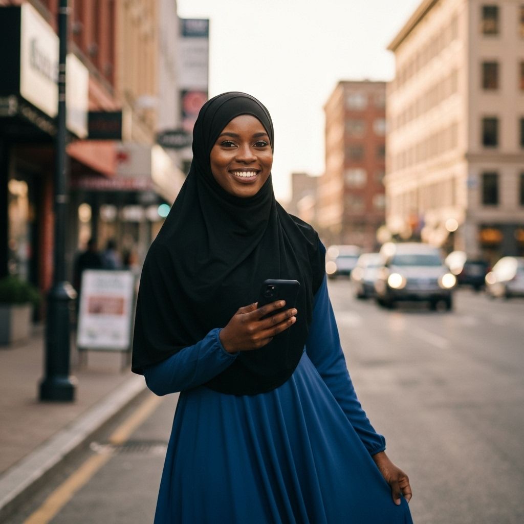 Woman using Madar app